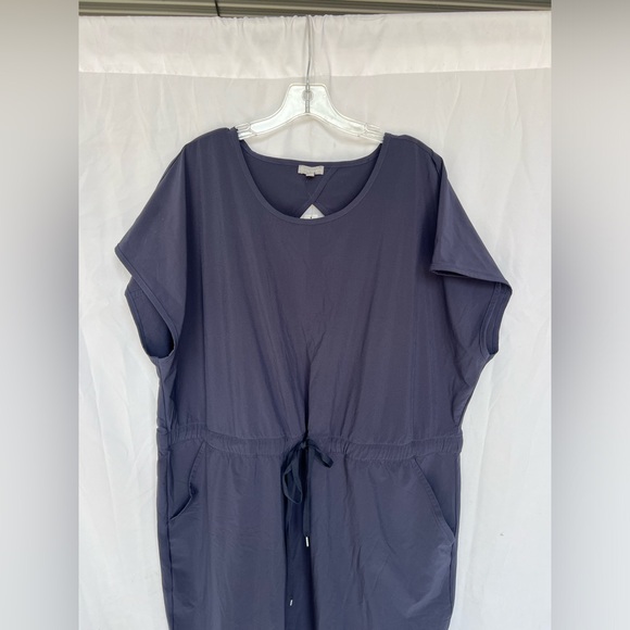 Talbots Lightweight Stretch Keyhole Back Solid Navy Blue Dress Cap Sleeve 2X - Picture 4 of 7